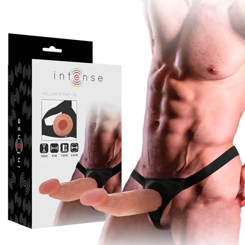 INTENSE - ARNÉS HUECO CON DILDO 18 X 3.5 CM - Nuvica