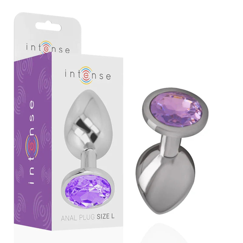 INTENSE - PLUG ANAL METAL ALUMINIO CON CRISTAL VIOLETA TALLA S - Nuvica
