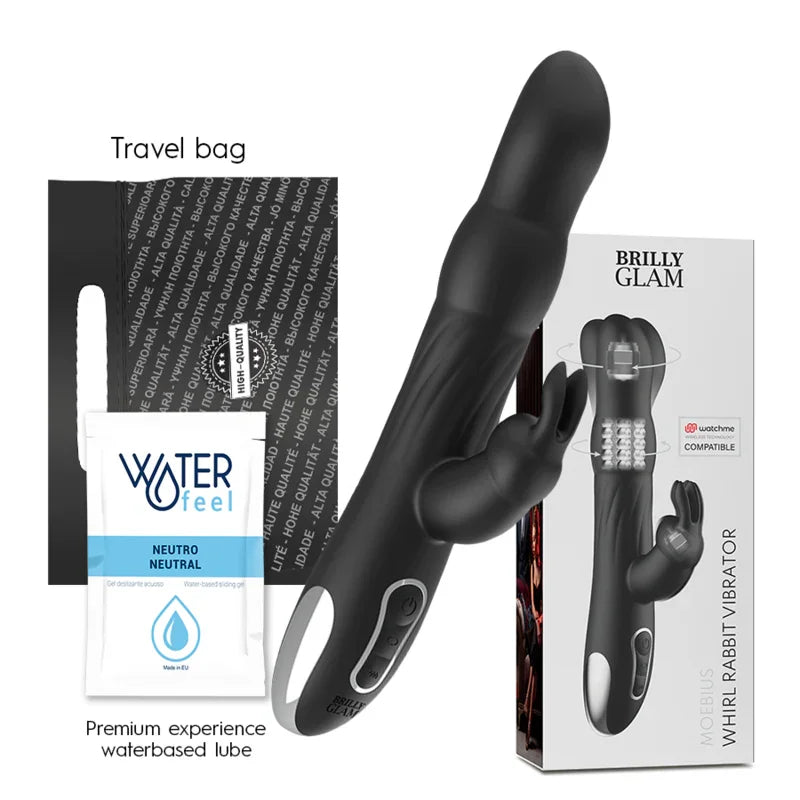 BRILLY GLAM - MOEBIUS RABBIT VIBRATOR & ROTATOR COMPATIBLE CON WATCHME WIRELESS TECHNOLOGY - Nuvica