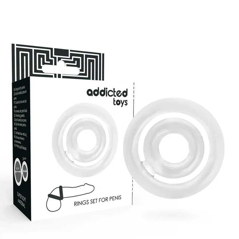 ADDICTED TOYS - POTENZ SET ANILLOS PENE CLEAR - Nuvica