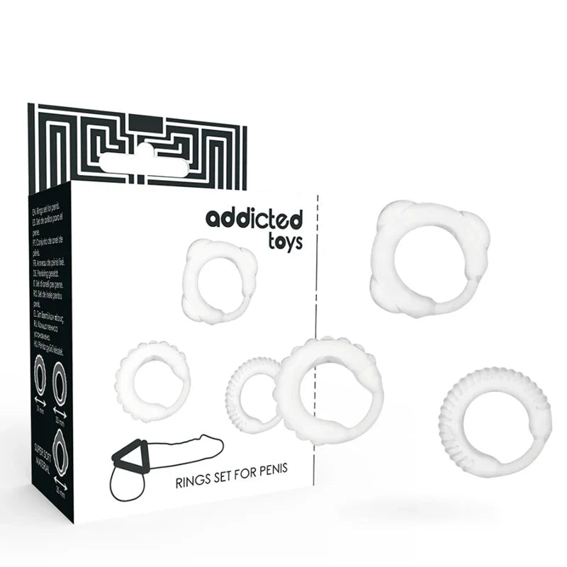 ADDICTED TOYS - SET 3 ANILLOS PENE CLEAR - Nuvica
