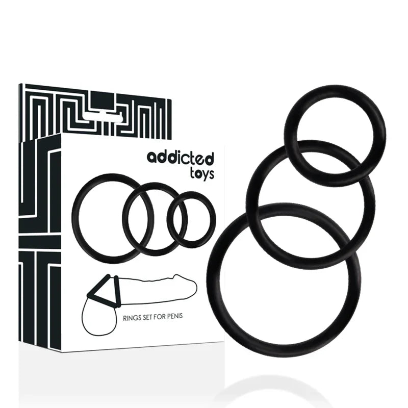 ADDICTED TOYS - SET ANILLOS PENE NEGRO - Nuvica