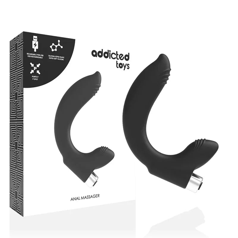 ADDICTED TOYS - VIBRADOR PROSTÁTICO RECARGABLE MODEL 7 - NEGRO - Nuvica