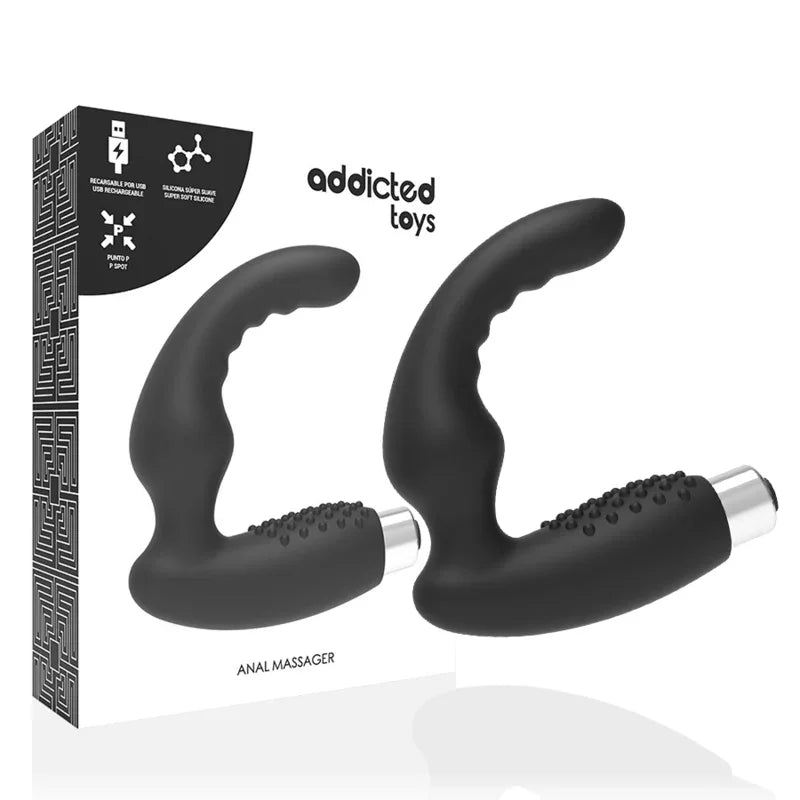 ADDICTED TOYS - VIBRADOR PROSTÁTICO RECARGABLE MODEL 2 - NEGRO - Nuvica