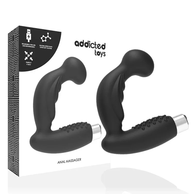 ADDICTED TOYS - VIBRADOR PROSTÁTICO RECARGABLE MODEL 3 - NEGRO - Nuvica