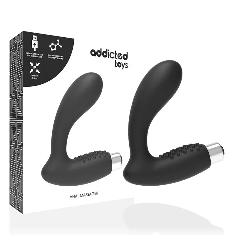 ADDICTED TOYS - VIBRADOR PROSTÁTICO RECARGABLE MODEL 5 - NEGRO - Nuvica