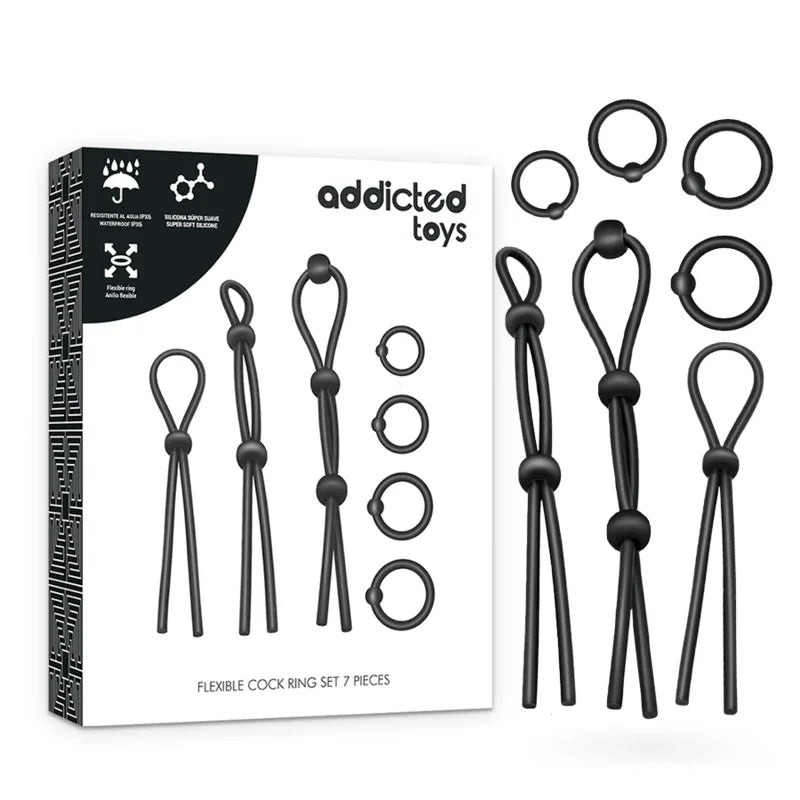 ADDICTED TOYS - KIT DE 7 ANILLAS SILICONA FLEXIBLE - Nuvica