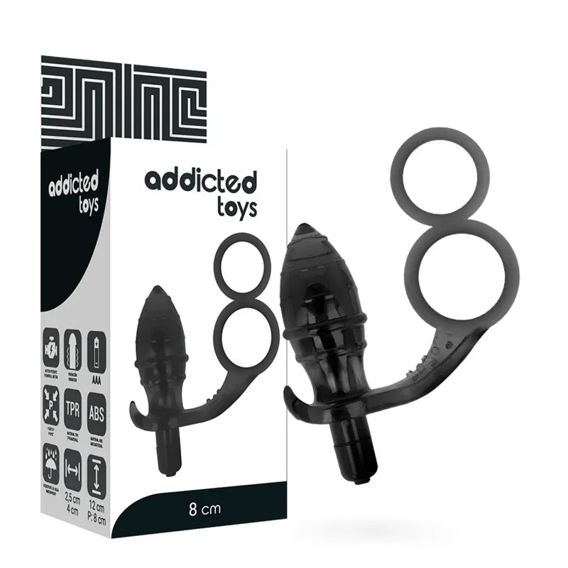 ADDICTED TOYS - PLUG ANAL CON ANILLA DOBLE NEGRO - Nuvica