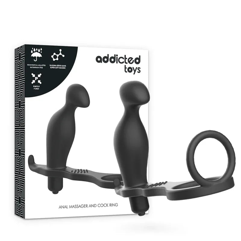 ADDICTED TOYS - PLUG ANAL CON ANILLO SILICONA NEGRO 12 CM - Nuvica