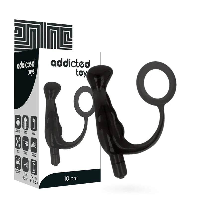 ADDICTED TOYS - VIBRADOR PROSTÁTICO NEGRO 10 CM - Nuvica