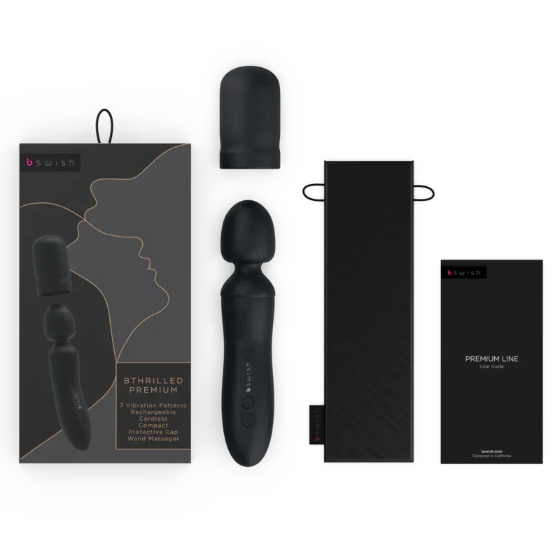 B SWISH - BTHRILLED VIBRADOR WAND PREMIUM NEGRO - Nuvica