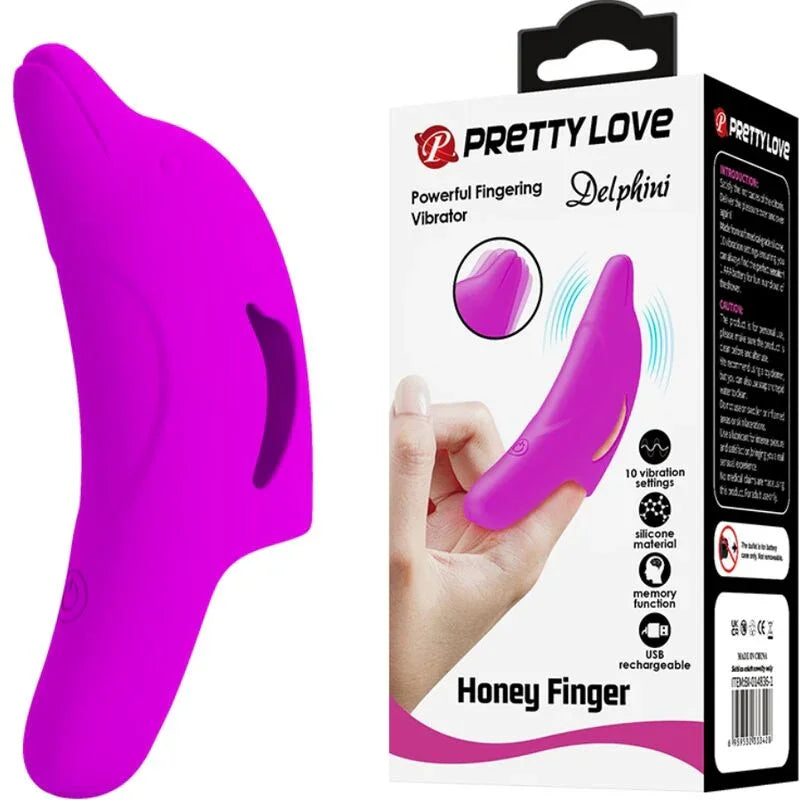 PRETTY LOVE - DELPHINI PODEROSO ESTIMULADOR DE DEDO MORADO - Nuvica