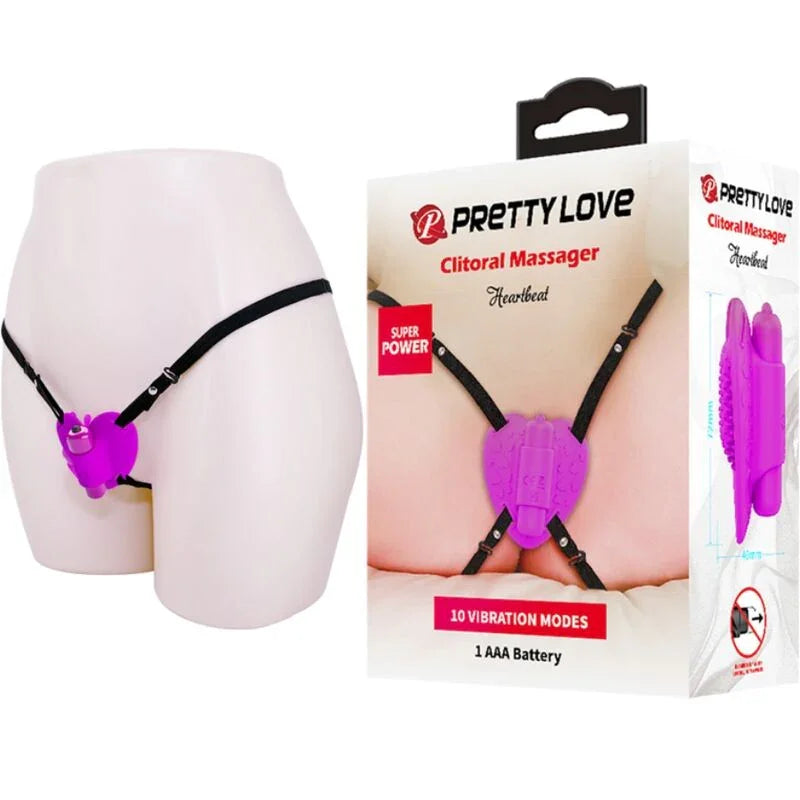 PRETTY LOVE - MASAJEADOR DE CLÍTORIS HEARTBEAT 10 MODOS DE VIBRACIÓN MORADO - Nuvica