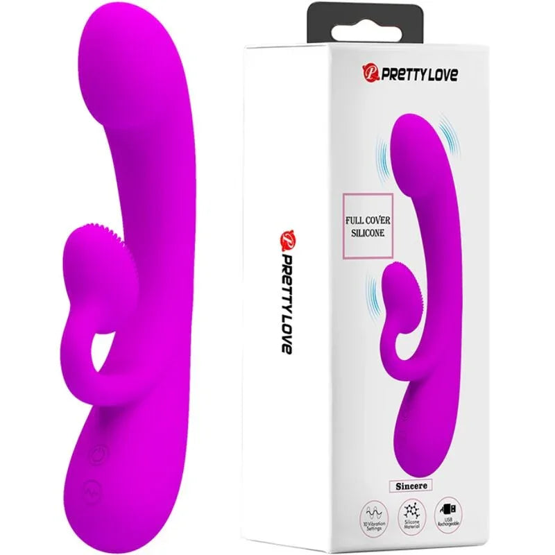 PRETTY LOVE - SINCERE VIBRADOR Y ONDAS ESTIMULADORAS DE CLÍTORIS SILICONA MORADO - Nuvica