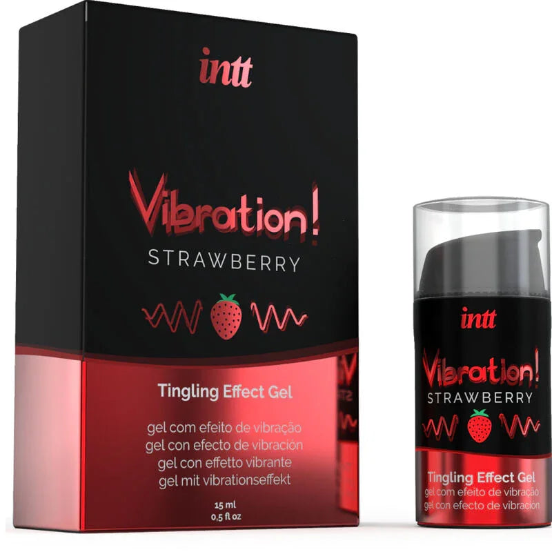 INTT - POTENTE ESTIMULANTE ÍNTIMO GEL VIBRADOR LIQUIDO FRESA 15 ML - Nuvica