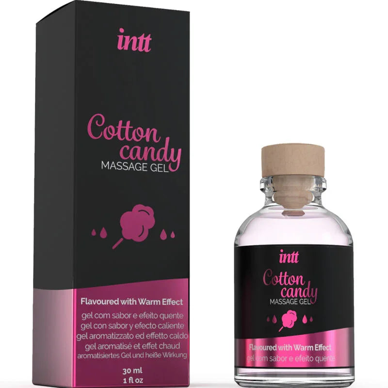 INTT MASSAGE & ORAL SEX - GEL DE MASAJE CON SABOR A ALGODÓN DE AZUCAR Y EFECTO CALOR - Nuvica