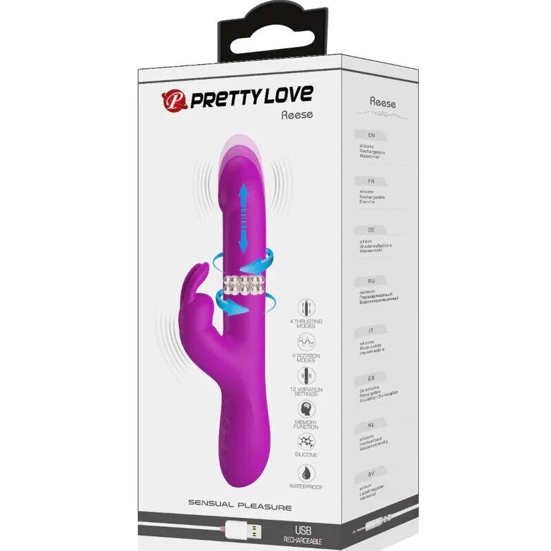 PRETTY LOVE - REESE VIBRADOR CON ROTACIÓN MORADO - Nuvica
