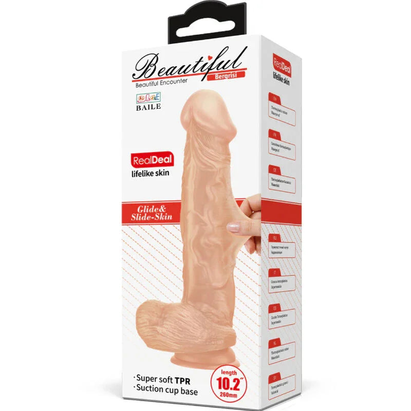 BAILE - BEAUTIFUL ENCOUNTER BERGRISI DILDO REALÍSTICO FLEXIBLE 26 CM NATURAL - Nuvica