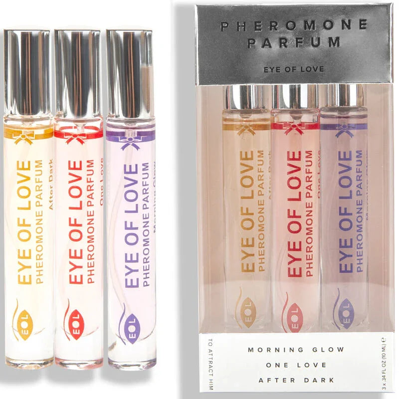 EYE OF LOVE - EOL PHR PERFUME 10 ML SET/3 - MORNING GLOW, ONE LOVE, AFTER DARK - Nuvica