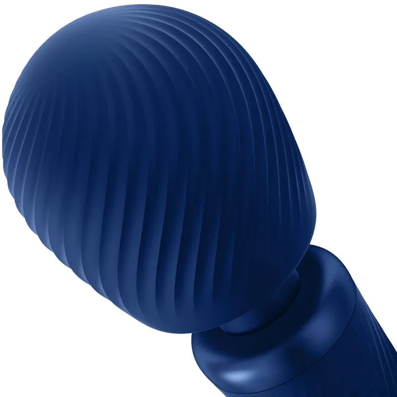 FUN FACTORY - VIM WAND RUMBLE VIBRADOR RECARGABLE SILICONA AZUL MEDIANOCHE - Nuvica