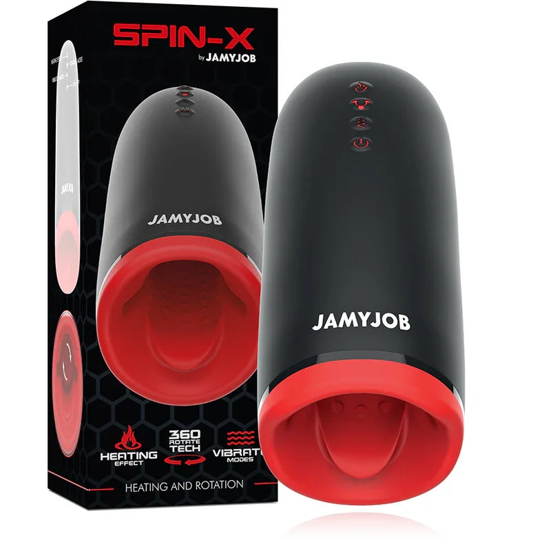 JAMYJOB - SPIN-X MASTURBADOR CON ROTACIÓN Y FUNCIÓN CALOR - Nuvica