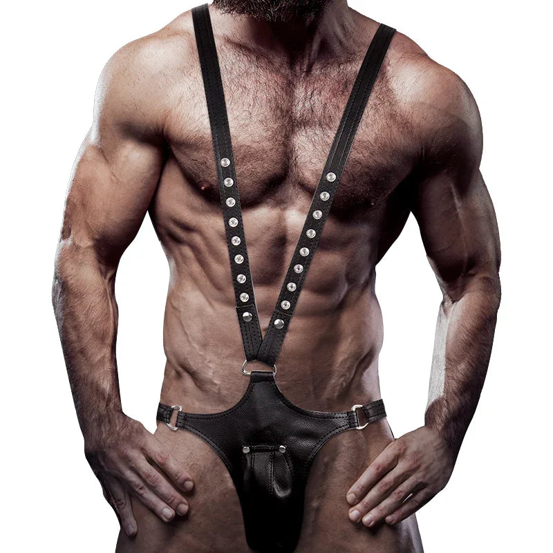FETISH SUBMISSIVE ATTITUDE - ARNÉS ECOPIEL FORMA DE V HOMBRE - Nuvica