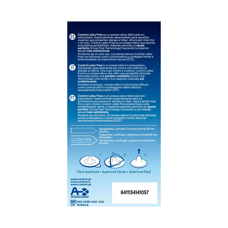 CONTROL - FREE SIN LATEX PRESERVATIVOS 5 UNIDADES - Nuvica