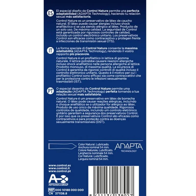 CONTROL - ADAPTA NATURE PRESERVATIVOS 6 UNIDADES - Nuvica