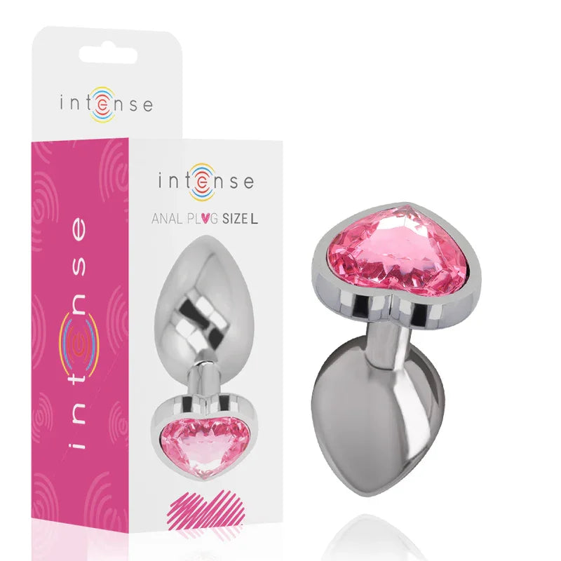 INTENSE - PLUG ANAL METAL ALUMINIO CORAZÓN ROSA TALLA L - Nuvica