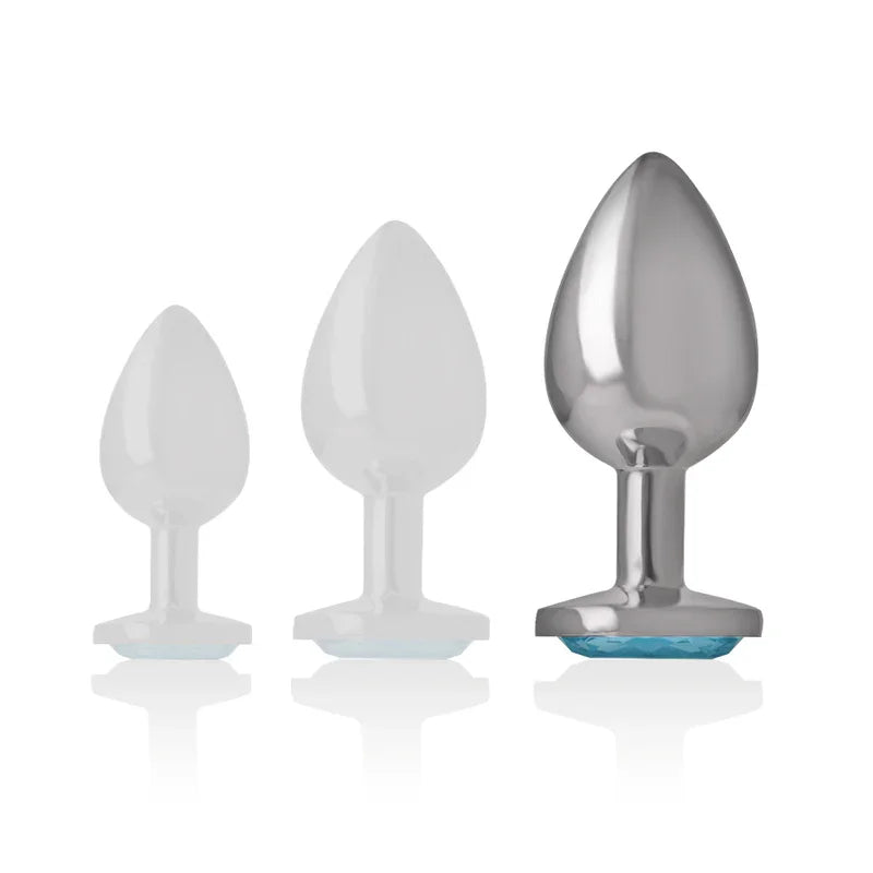 INTENSE - PLUG ANAL METAL ALUMINIO CORAZÓN AZUL TALLA L - Nuvica