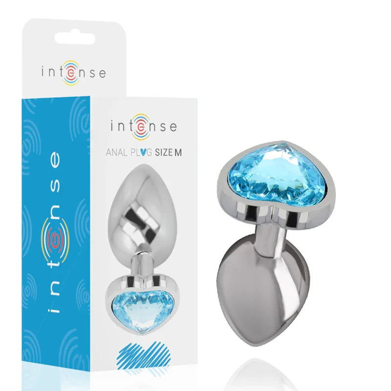 INTENSE - PLUG ANAL METAL ALUMINIO CORAZÓN AZUL TALLA M - Nuvica