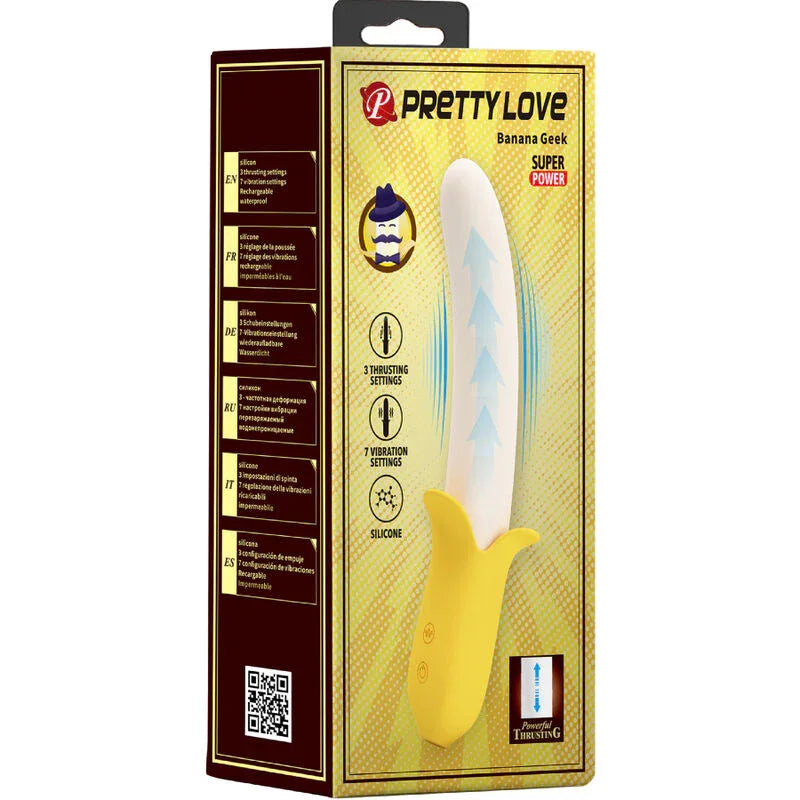 PRETTY LOVE - BANANA GEEK SUPER POWER 7 VIBRACIONES UP&DOWN SILICONA NEGRO - Nuvica
