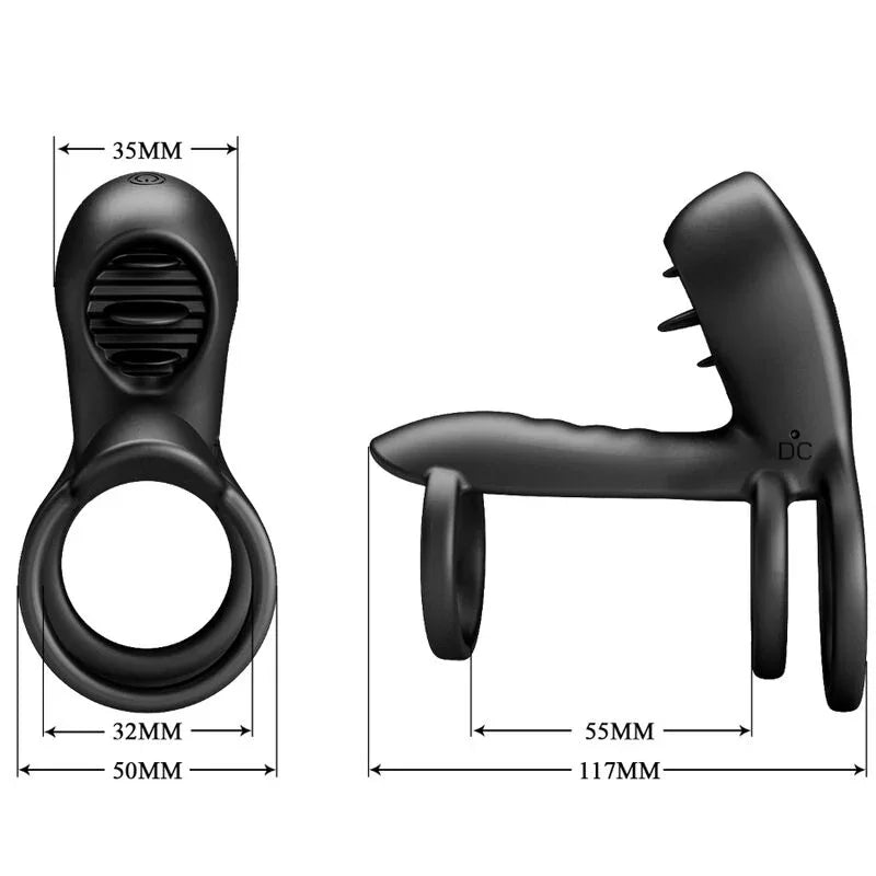 PRETTY LOVE - JAMMY FUNDA DE PENE 12 VIBRACIONES CON LENGUA RECARGABLE SILICONA - Nuvica