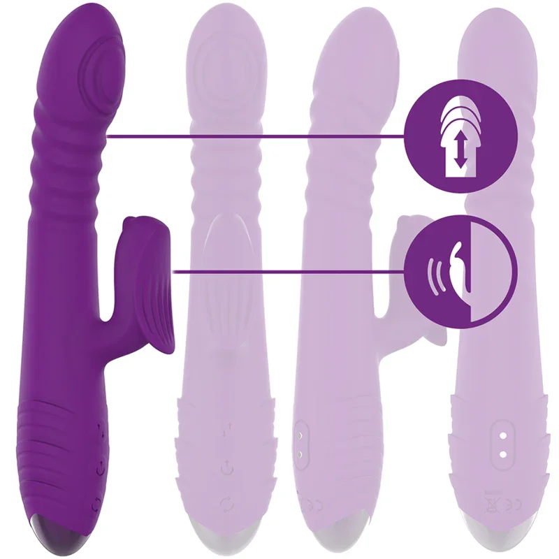 INTENSE - IGGY VIBRADOR MULTIFUNCIÓN RECARGABLE UP & DOWN CON ESTIMULADOR DE CLITORIS MORADO - Nuvica