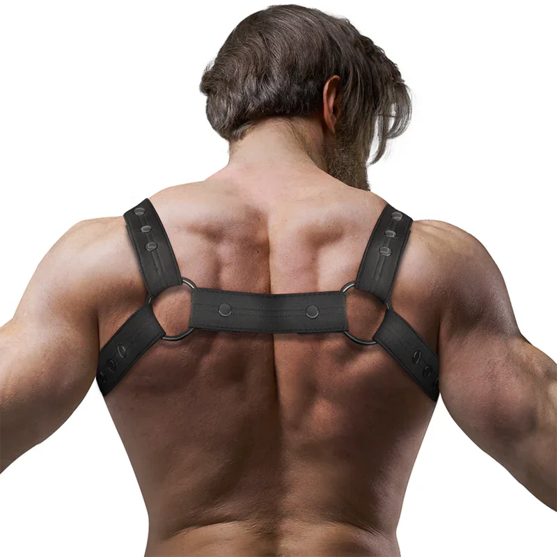 FETISH SUBMISSIVE ATTITUDE - ARNÉS DEPORTIVO AJUSTABLE NEOPRENO PECHO HOMBRE - Nuvica