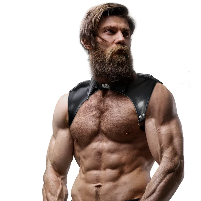 FETISH SUBMISSIVE ATTITUDE - ARNÉS BRIGADE AJUSTABLE ECOPIEL CUELLO HOMBRE - Nuvica