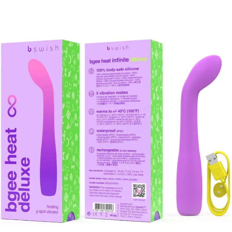 B SWISH - BGEE HEAT INFINITE DELUXE VIBRADOR RECARGABLE SILICONA LAVANDA - Nuvica