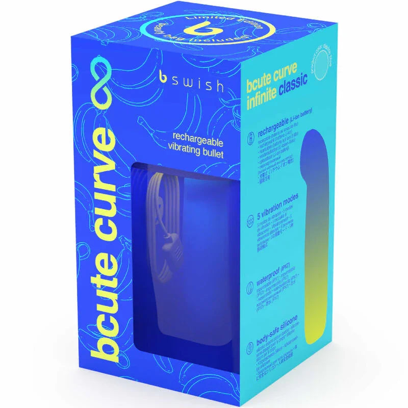 B SWISH - BCUTE CURVE INFINITE CLASSIC EDICION LIMITADA VIBRADOR RECARGABLE SILICONA AZUL - Nuvica