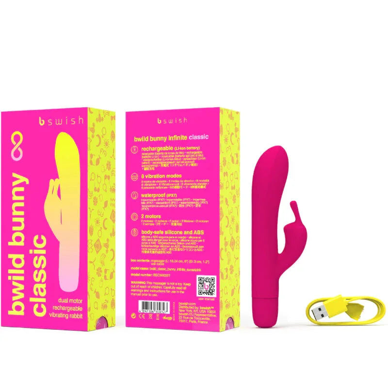 B SWISH - BWILD BUNNY INFINITE CLASSIC VIBRADOR RECARGABLE SILICONA ROSA - Nuvica
