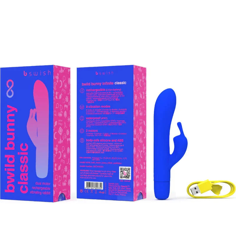 B SWISH - BWILD BUNNY INFINITE CLASSIC VIBRADOR RECARGABLE SILICONA AZUL - Nuvica