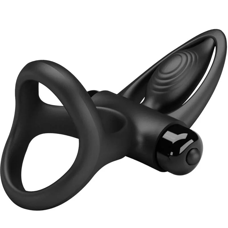 PRETTY LOVE - ANILLO VIBRADOR 10 VIBRACIONES SILICONA NEGRO - Nuvica
