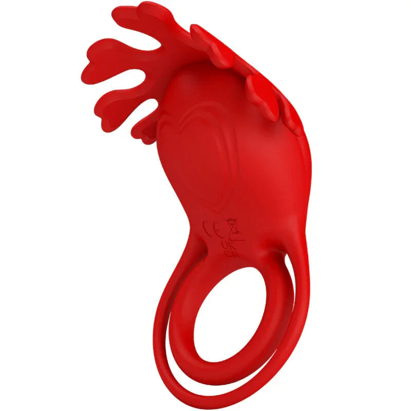 PRETTY LOVE - RUBEN ANILLO VIBRADOR 7 VIBRACIONES SILICONA ROJO - Nuvica