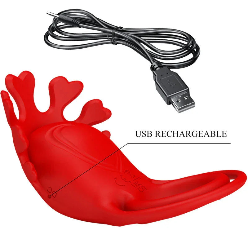 PRETTY LOVE - RUBEN ANILLO VIBRADOR 7 VIBRACIONES SILICONA ROJO - Nuvica