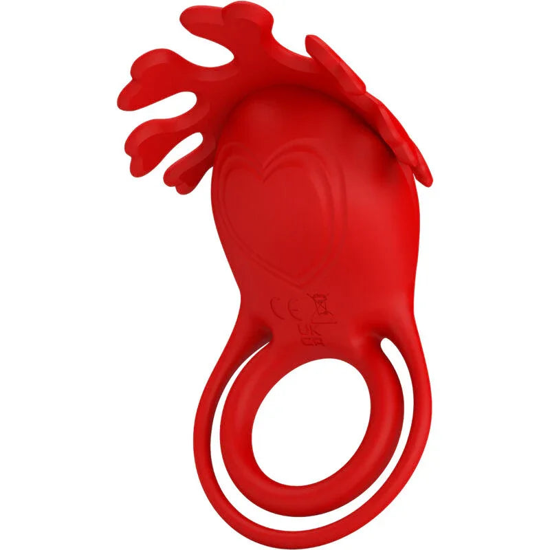 PRETTY LOVE - RUBEN ANILLO VIBRADOR 7 VIBRACIONES SILICONA ROJO - Nuvica