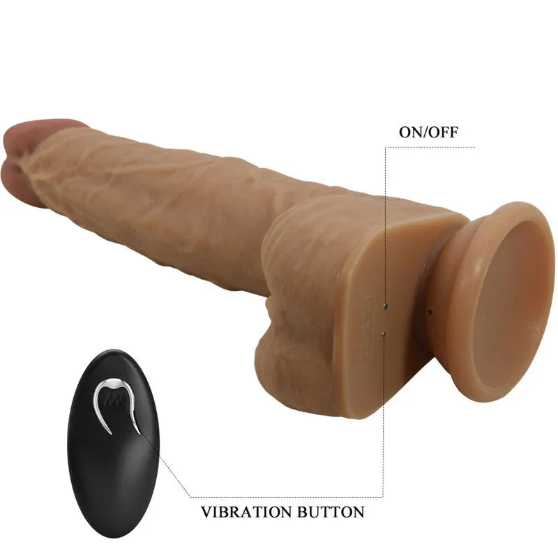 PRETTY LOVE - JONATHAN DILDO SILICONA 3 VIBRACIONES + 3 MEDIDAS INSERCIÓN CONTROL REMOTO 21 CM - Nuvica