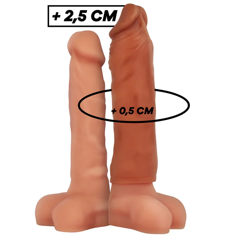 VIRILXL - EXTENSIÓN DE PENE LIQUID SILICONE V5 MARRÓN - Nuvica