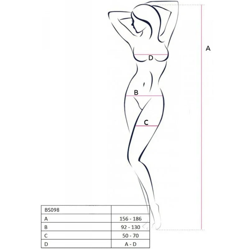 PASSION - BS098 BODYSTOCKING NEGRO TALLA ÚNICA - Nuvica