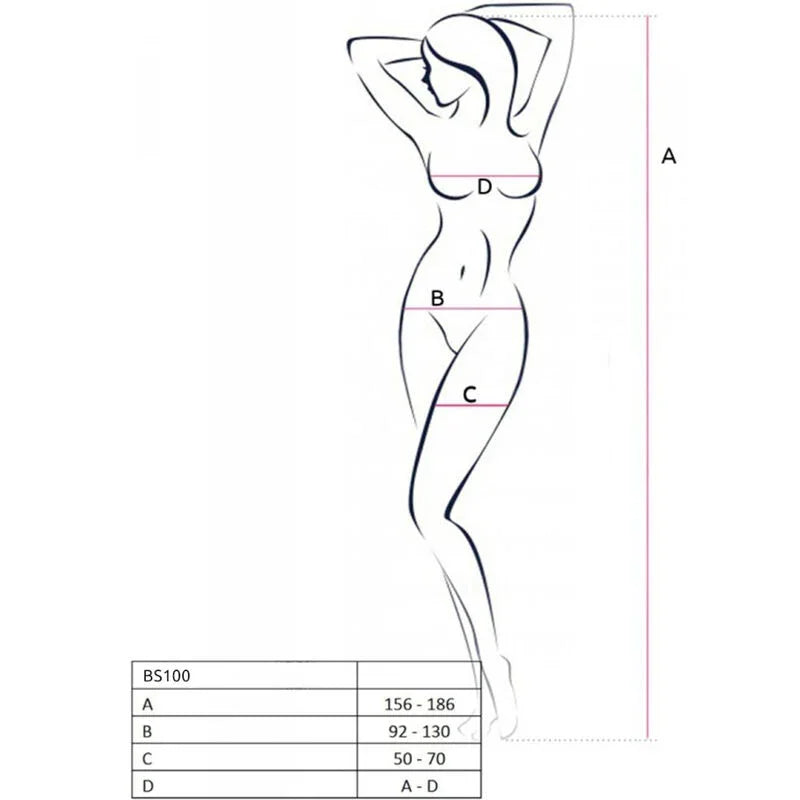 PASSION - BS100 BODYSTOCKING NEGRO TALLA ÚNICA - Nuvica