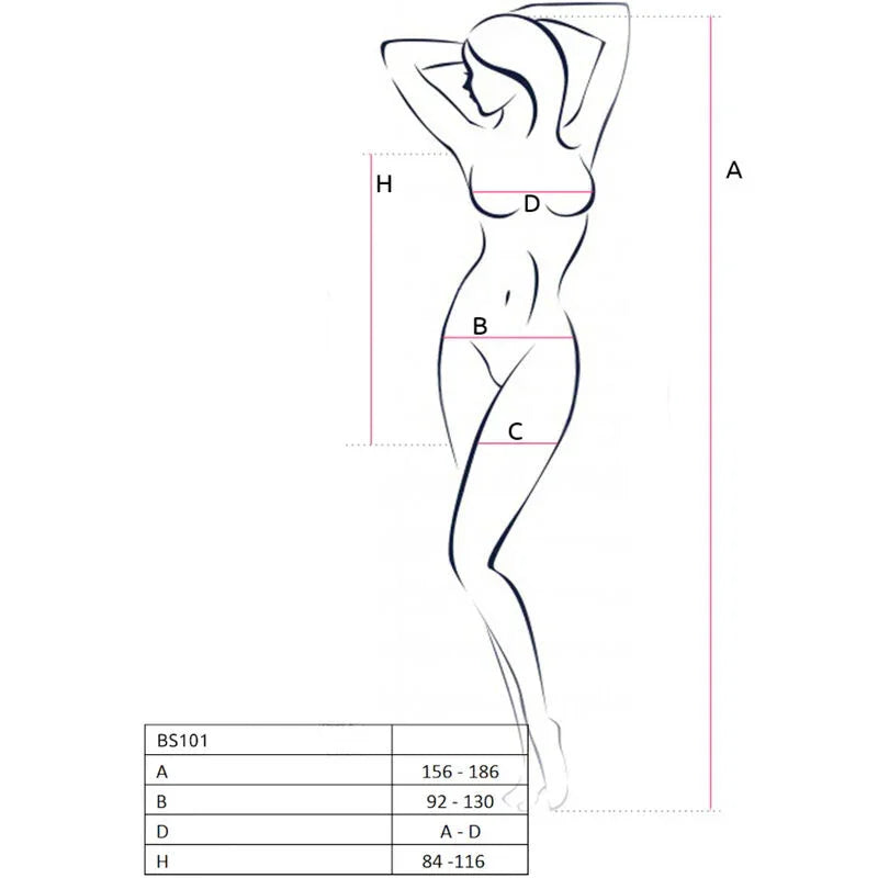 PASSION - BS101 BODYSTOCKING NEGRO TALLA ÚNICA - Nuvica