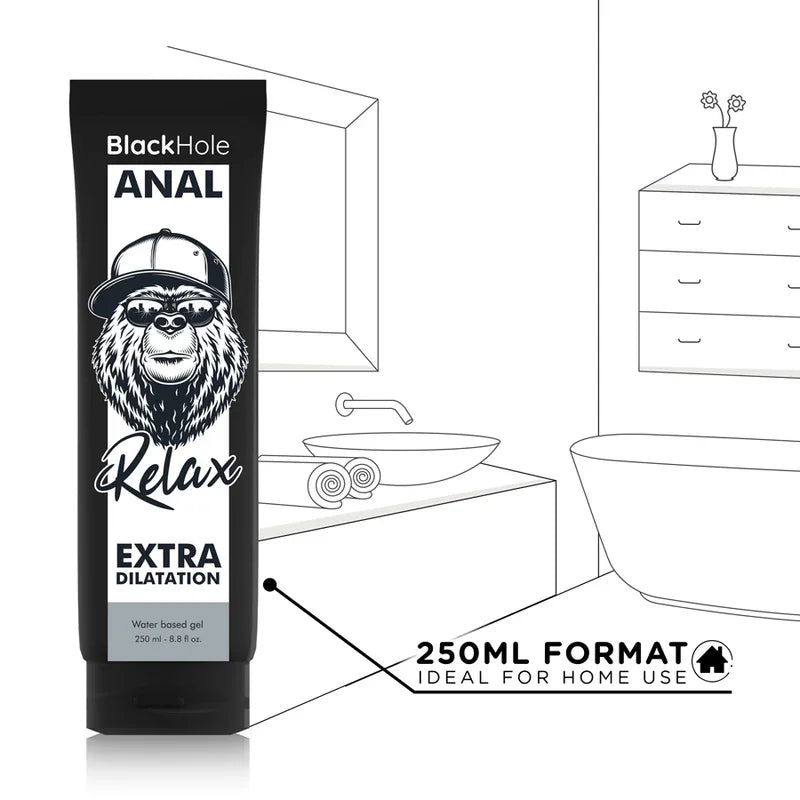 BLACK HOLE - GEL BASE AGUA DILATACIÓN ANAL 250 ML - Nuvica